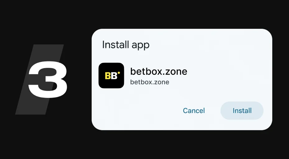Paso 3: botón Instalar para agregar la app de Betbox en Android